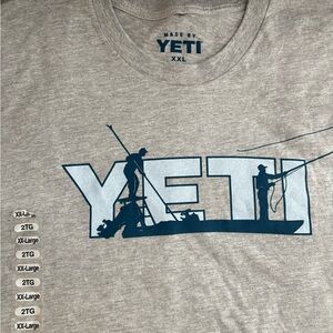 Yeti Heather Gray T-Shirt with Navy Logo